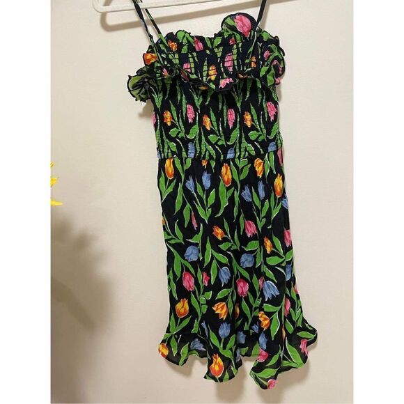 New Urban Outfitters Sabrina Gauze Smocked Mini Dress Size XS - Picture 3 of 8